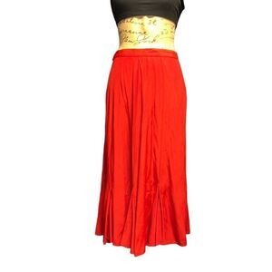 Vintage Desert West by Sherry Holt Cherry Red Flowy Long Maxi Skirt Women Small